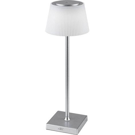 Lampada da tavolo LED 4W USB ricaricabile argento Taena (1/5)