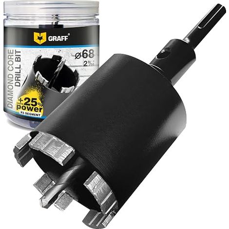 Diamond Hole Saw 68 mm - Diamond Drill Bit for Concrete, Marble, Granite, Masonry - Trepan Saw with SDS Plus Adapter for Hammer Drill (1/5)