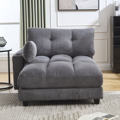 Sillón salón con USB y portavasos gris acogedor OKMYHOME (1/5)