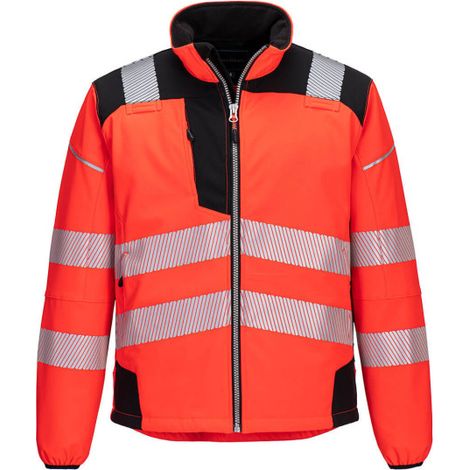 Chaqueta Softshell de A.V PW3 colores en contraste, bandas termosoldadas T402 4XL Rojo/Negro