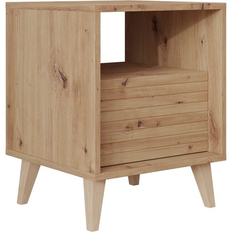 Mesilla de noche Comfivo Romtori , Número de cajones: 0, Número de puertas: 0, 52x40x40cm, MDF, Aglomerado laminado