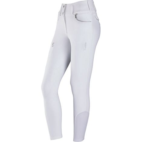 46 IT, bianco: Tattini Damen Reithose Modell Anthurium aus technischem wasserabweisendem und dehnbarem Stoff (1/5)