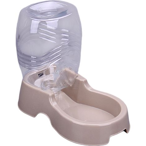 Distributeur d'eau automatique à gravité pour chien, grande capacité, plastique antidérapant, pour chiens et chats de taille moyenne, Beige (1/5)