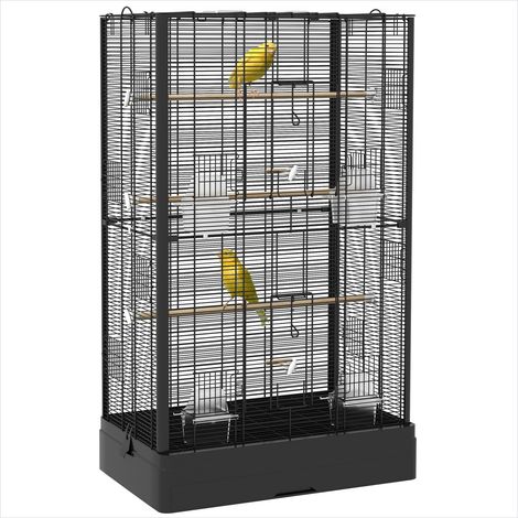 Cage pour oiseaux Cage à oiseaux en acier avec perchoirs 61 x (1/5)