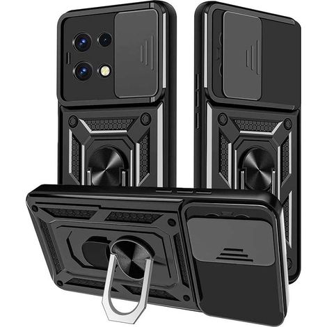 Coque arrière de protection pour Xiaomi Redmi Note 13 Pro 4G, protection de l'appareil photo, noire (1/2)