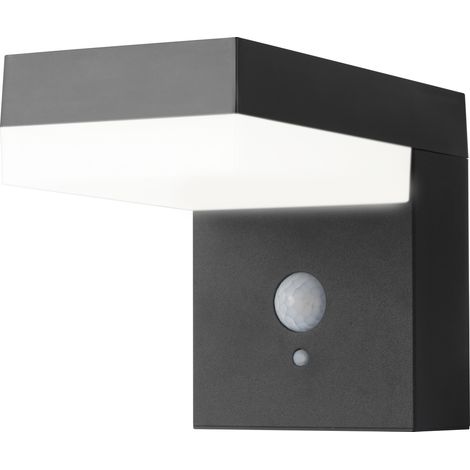 Sygonix  SY-4715526 Solar-Außenwandleuchte mit Bewegungsmelder  SMD LED  6 W Schwarz