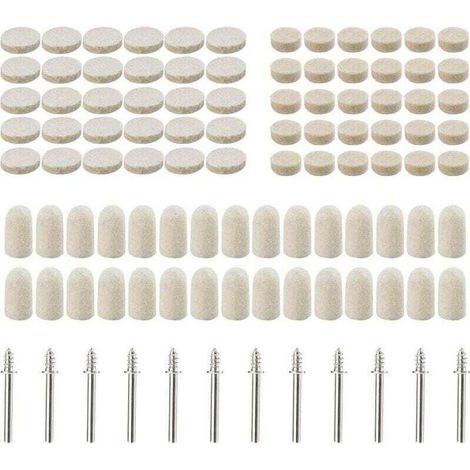 102 Wool Felt Polishing Pads, Abrasive Polishing Wheel for Accessories - Rotary Tools - Assorted Sizes 10/13/25 mm Diameter (1/4)