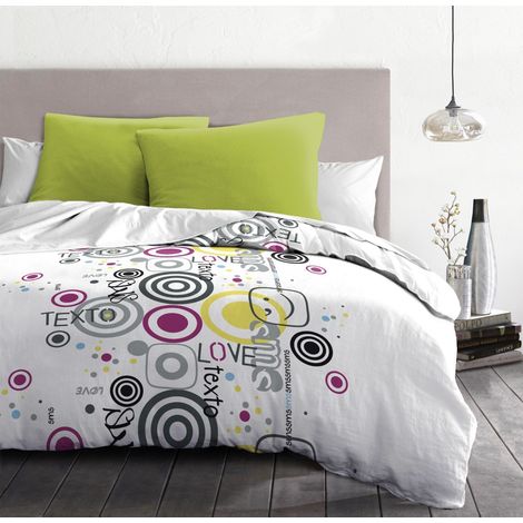 Parure de lit microfibre blanche 220x240 cm – Housse de couette zippée – Lot de 2 taies d'oreiller 63x63 cm – Résistante au lavage – Home Linge Passion (1/2)