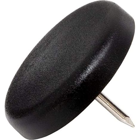 32 x Patins glisseurs en Plastique avec Clou / Noirs / Ø 30 mm / Rond / Pieds glisseurs en Plastique à Clou pour Meubles