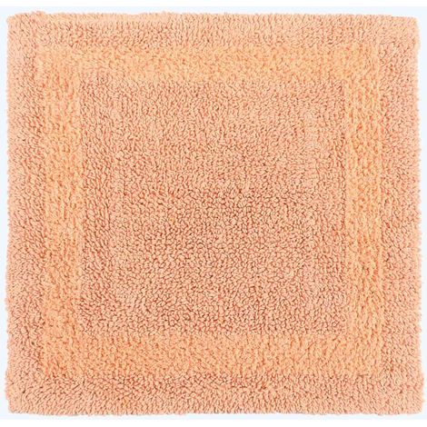 HOMESCAPES Tapis de douche en coton, 50 x 50 cm – Pêche