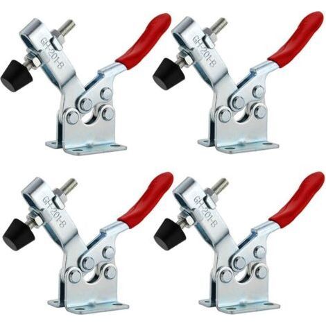 4Pcs Sauterelle de Serrage Pince à Bascule Horizontale GH-201-B Pince a Levier Horizontal Déblocage Rapide Serre Joint Sauterelle (1/4)