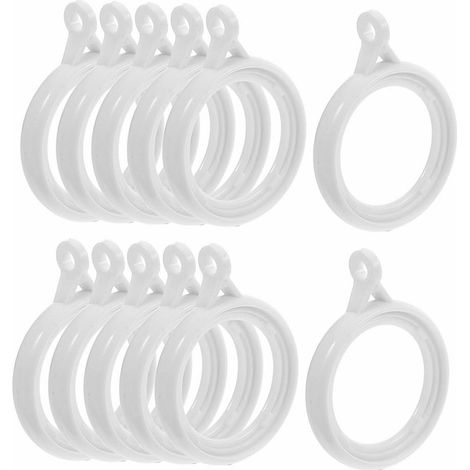Gardinenzubehör, Ringe in Holzoptik, geräuschlose Ringe, Gardinenringe, Hakenringe für römische Gardinenstangen und weiteres Zubehör (15 Stück). (1/5)