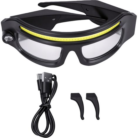 Lunettes lumineuses LED rechargeables avec capteur de mouvement, type C (1/5)