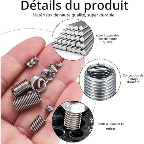 M3 M4 M5 M6 M8 Helicoil Inserts Filetés Auto-Taraudeurs (1/3)