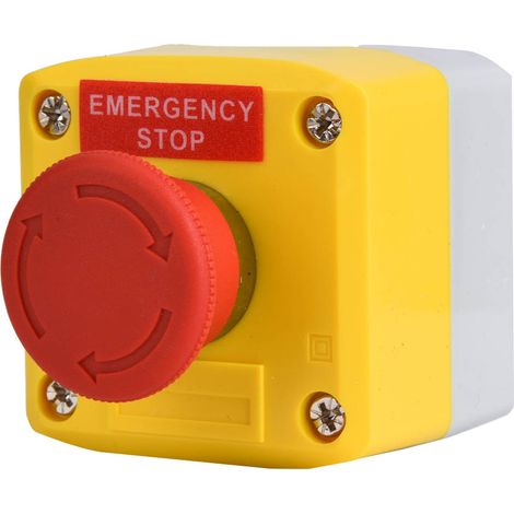 Bouton-poussoir d'arrêt d'urgence à panneau rouge, étanche IP65 SP A001