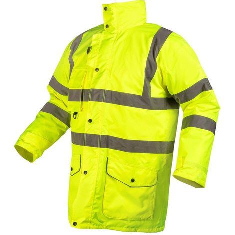 Veste de travail neo jaune vif haute visibilité tissu Oxford (1/3)