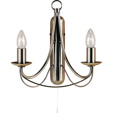 Applique Industrial-Nordico Maypole Acciaio Ottone 2 Luci E14 (1/5)