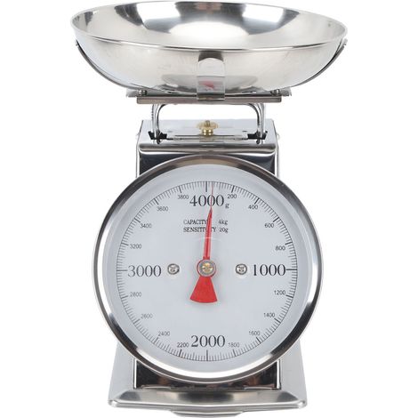Balance de cuisine mécanique en acier inoxydable, précision élevée, cadran, avec bol amovible, pour pâtisserie et cuisson, 4 kg (1/5)