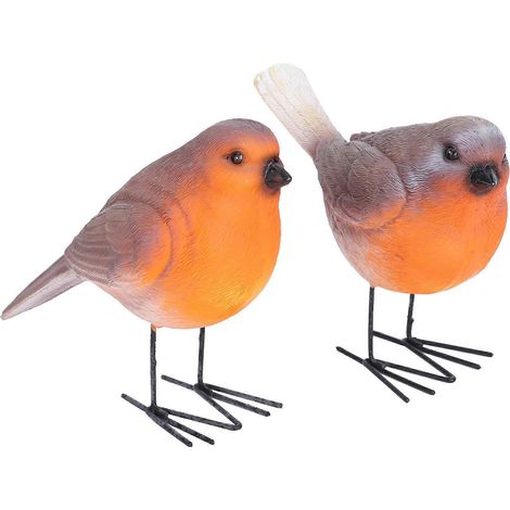 2PCS Oiseau Résine Simulation Décor Animal Jardin Art Artisanat Extérieur Intérieur Ornement (1/5)