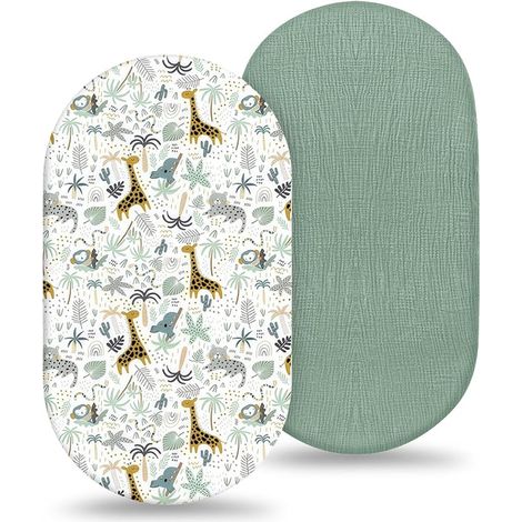 Draps Housses, Protège Matelas Bebe, Drap Housse Bébé Unisexe, Taille 82cm x 41cm, Lits Bébé, Lit Enfant (1/5)