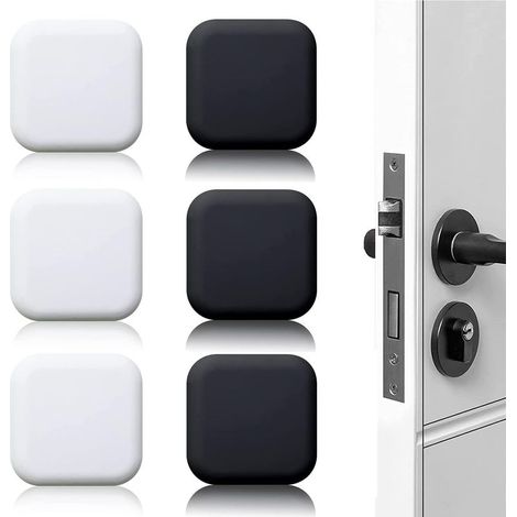 piezas de tope de puerta adhesivo de montaje en pared en blanco y negro de 45 mm x 45 mm, tope de puerta adhesivo de montaje en pared, tope de puerta adhesivo de montaje en pared (1/5)