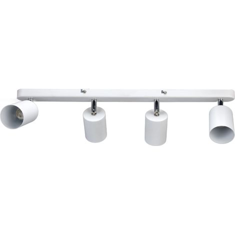 Lot GU10 4 spots orientables 330° et 90°, blanc long, pour mur ou plafond, salon chambre salle à manger magasin vitrine exposition éclairage ambiance (85-265V, sans ampoule) (1/5)