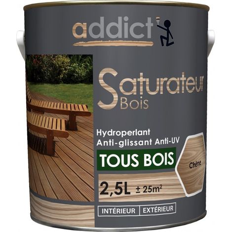 Saturateur bois 2.5l chêne – Protection contre taches, eau et UV – Imprégnation semi-perforée phase aqueuse – Limite humidité bois – Addict (1/2)