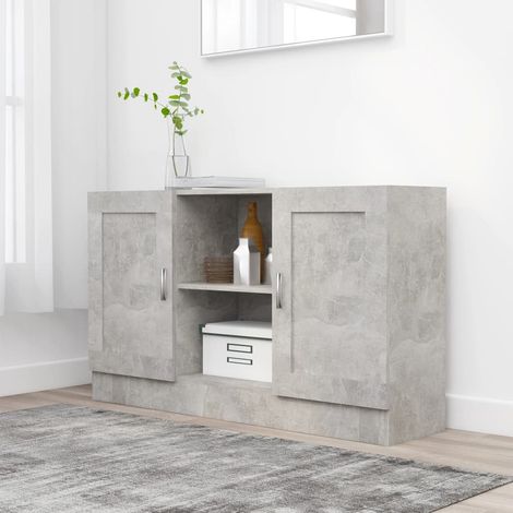 Buffet,Placard de cuisine,Meuble de rangement Gris béton 120x30,5x70 cm Aggloméré -TZ64102 (1/5)