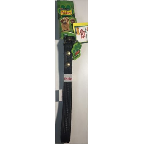 Leash 100cm in Black Leather - QR code identity - Friskies Purina