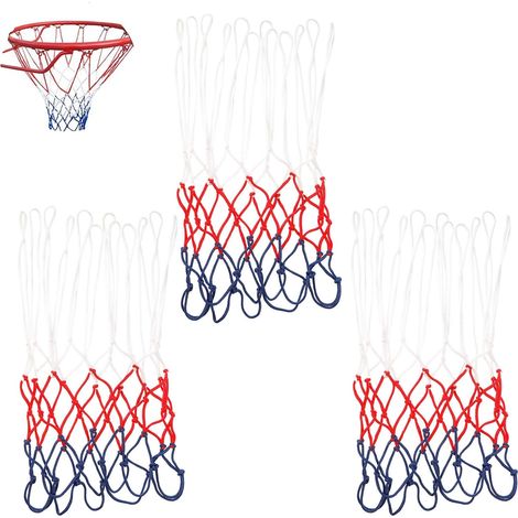 Filet de basket-ball professionnel 3 pièces, filet de rechange, filet pour panier de basket-ball, filet pour panier de basket-ball de taille standard, panier de basket-ball extérieur (1/5)