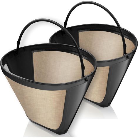 Zwei wiederverwendbare konische Kaffeefilter für Cuisinart Kaffeemaschinen, kompatibel mit Cuisinart Kaffeemaschinen für 10-12 Tassen.