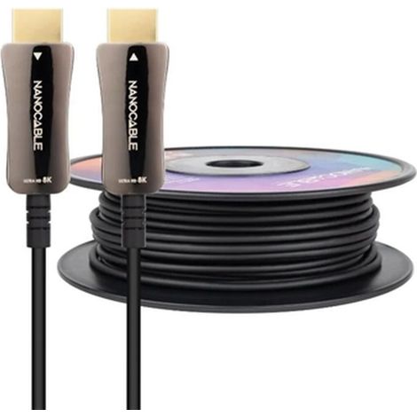 Cable HDMI 2.1 8K Nanocable 10.15.2199/ HDMI Macho - HDMI Macho/ 100m/ Negro (1/3)