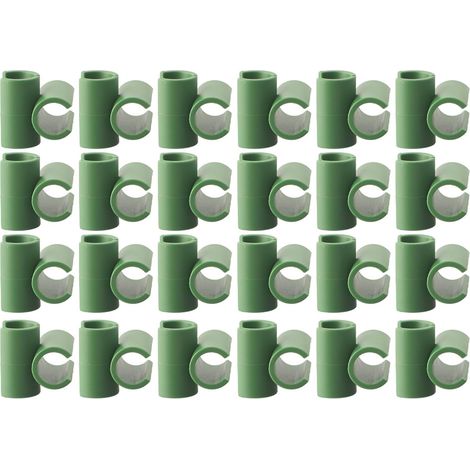 Paquete de 50 conectores para plantas de jardín - Herramienta para fijar enrejados - Clips fijos para marcos de jardín - Varilla para jaula de tomates (11 mm) (1/5)