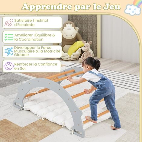 Pour jouer et développer l'équilibre, arc à bascule réversible avec coussin, jeu d'escalade pour enfants (1/5)