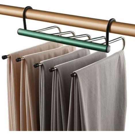 Multifunktionaler, mehrlagiger, faltbarer Hosenhalter – Edelstahl und Aluminium – 5 Positionen – Grün