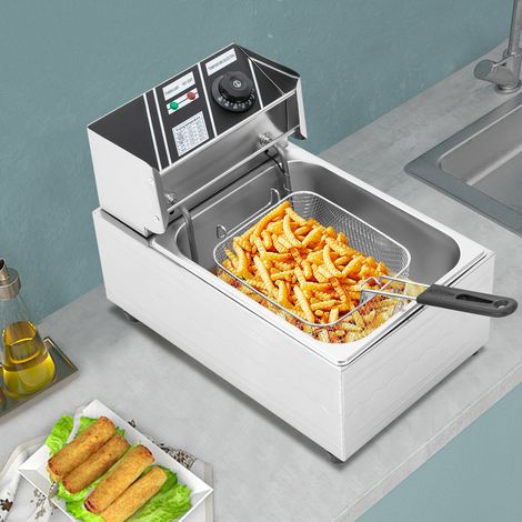 YISSALE - Friteuse électrique 6L 2500W en acier inoxydable – Zone froide – Résistance immergée – Contrôle de la température – Facile à nettoyer (1/5)