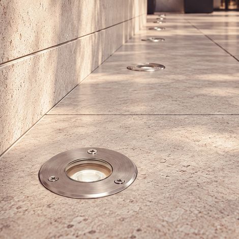 LED-Bodeneinbaustrahler Aussen 3W Inox 3000K Warmweiß (1/5)