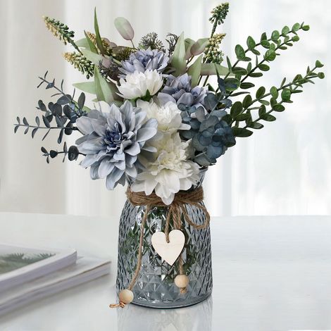 Fleurs artificielles dans Un Vase, centres de Table pour Salle à Manger, centres de Table pour Tables, Fleurs artificielles avec Vase, décoration de Table de Cuisine, décoration de Table (1/5)