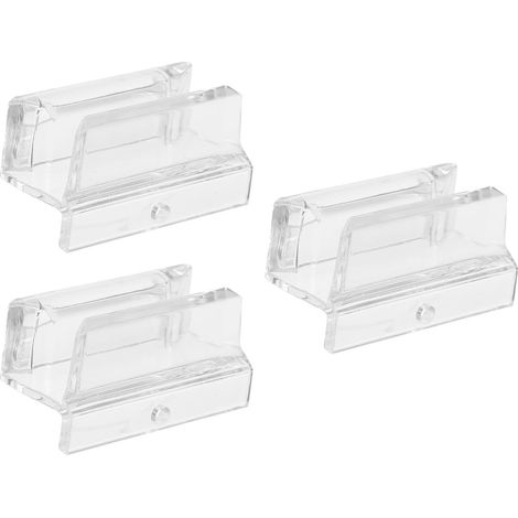 3 Pièces Guide de Porte de Coulissante en Acrylique Transparent, Rail Inférieur 3/8 Pouce avec Vis, pour Porte Verre, Stabilité Renforcée, Salle de Bain (1/5)