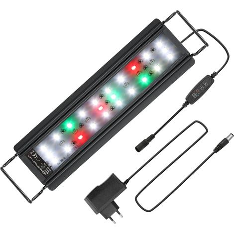 1 Lampe Aquarium LED 10W,RGB,Luminosité Réglable,Minuterie,Support Extensible,Aquarium 30cm-45cm (1/5)
