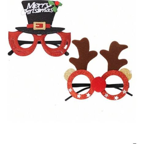 Verre Décoratif - Motif Bois De Renne - Pour Fêtes De Fin D Année Et Cadeaux De Noël - Lot De 2 (1/3)