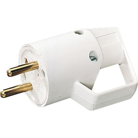 Fiche mâle 2P+T 16A IP40 à anneau - Blanc - Lébénoïd