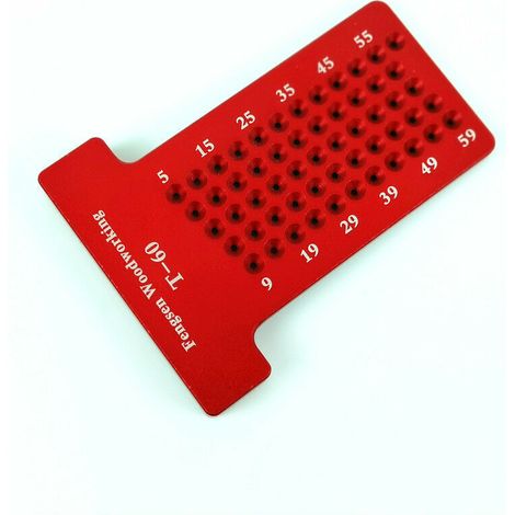 Righello di misurazione a T - Righello di misurazione - Marcatura di precisione - Lega di alluminio - Strumento metrico per la lavorazione del legno T60 Mini Scribe (T60) rosso, un pezzo