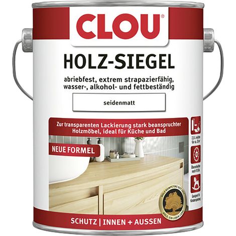 Clou Holz-Siegel 2,5 L seidenmatt transparent Holzschutzlasur