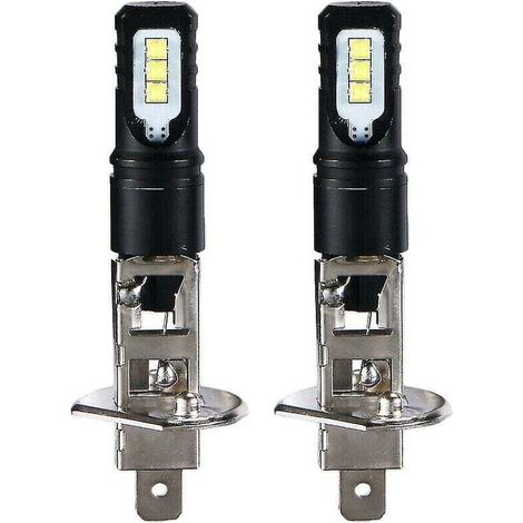 2x H1 6000k Super Bright White 6000lm Drl Kit de phares à LED Faisceau de route