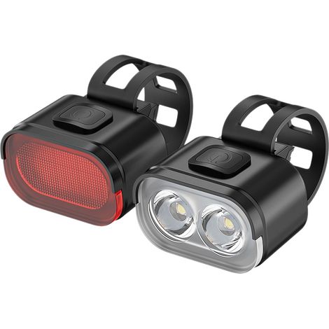 Kit feu avant et arrière vélo haute luminosité, lampe cyclisme étanche rechargeable Type-C (1/3)