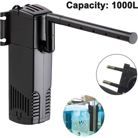 1 Filtre interne, Débit réglable, Système aération, Filtre éponge, Aquarium eau douce (1/5)