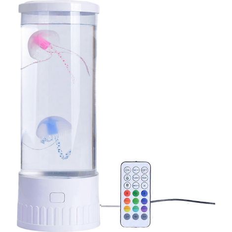 Quallenlampe Aquarium Ozean Nachtlichter 7 Farben LED Stimmungslichter - Weiß -
