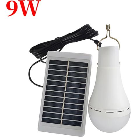 Lampe solaire suspendue (9W) étanche IP68, rechargeable par USB, lampe d'urgence alimentée par l'énergie solaire, idéale pour le camping et les tentes. (1/5)