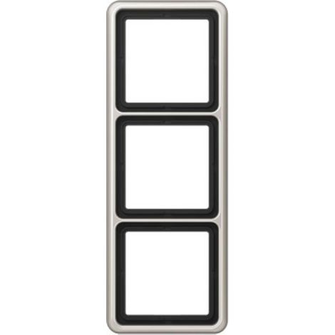 Jung Cadre 3 fois, CD 500, Aluminium anodisé, platine, montage vertical et horizontal CD 583 PT (1/2)